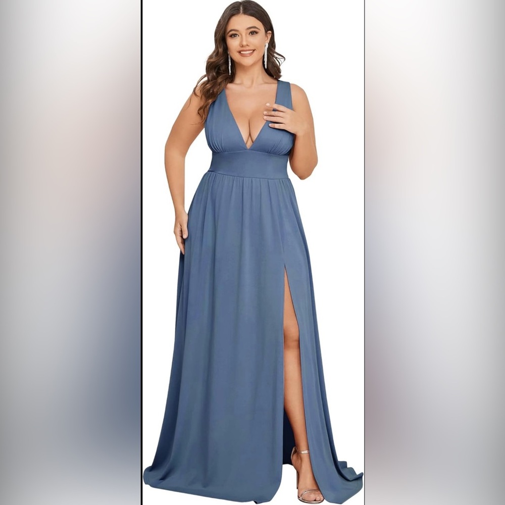 NWT Ever Pretty Blue Stretch Maxi Dress Size 3XL